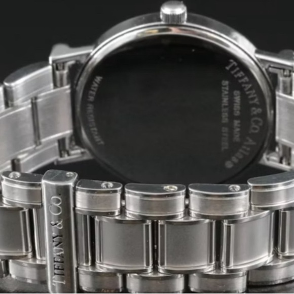 Tiffany & Co. Silver and Black Watch. Atlas Roman numeral 33 mm - Picture 4 of 7